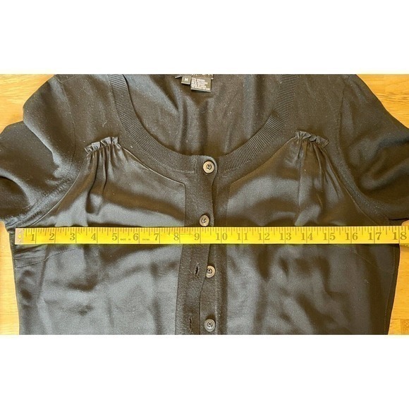 Etcetera Ladies Classic‎ Black Button Up Knit Viscous Cardigan Size Medium EUC - Picture 3 of 7